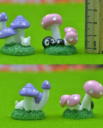 Tri Mushroom (4 pcs) Garden Miniature Set