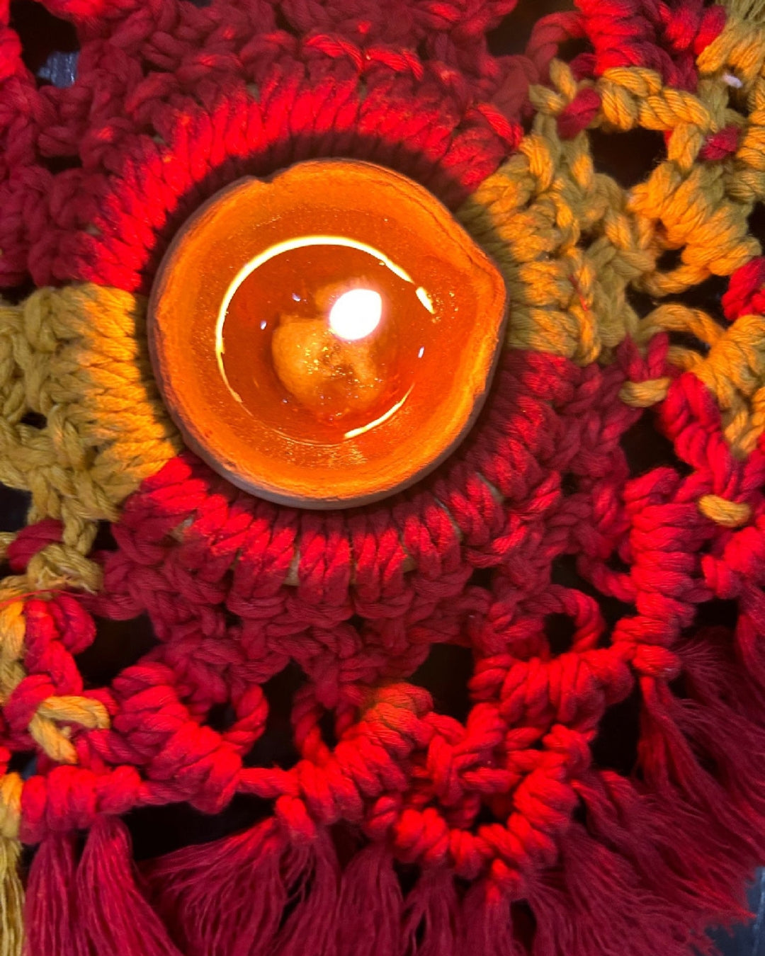 Macrame Rangoli - Diya Holder