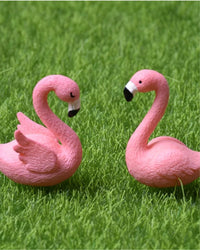 Pink Swan Resin Miniatures (set of 4 Swans) for Garden Decor - plant store® 