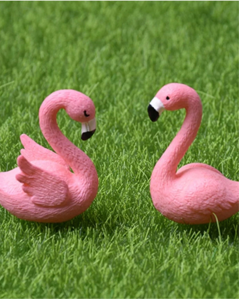 Pink Swan Resin Miniatures (set of 4 Swans) for Garden Decor - plant store® 