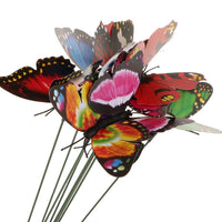 Butterfly on Metal Sticks (Mix Colour) - Set of 10