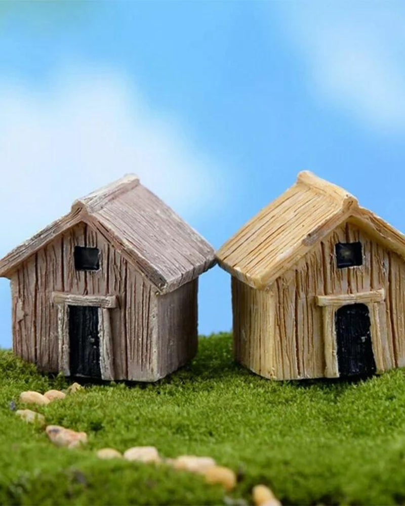 Wooden Hut (Set of 2) Miniature Set - plant store® 