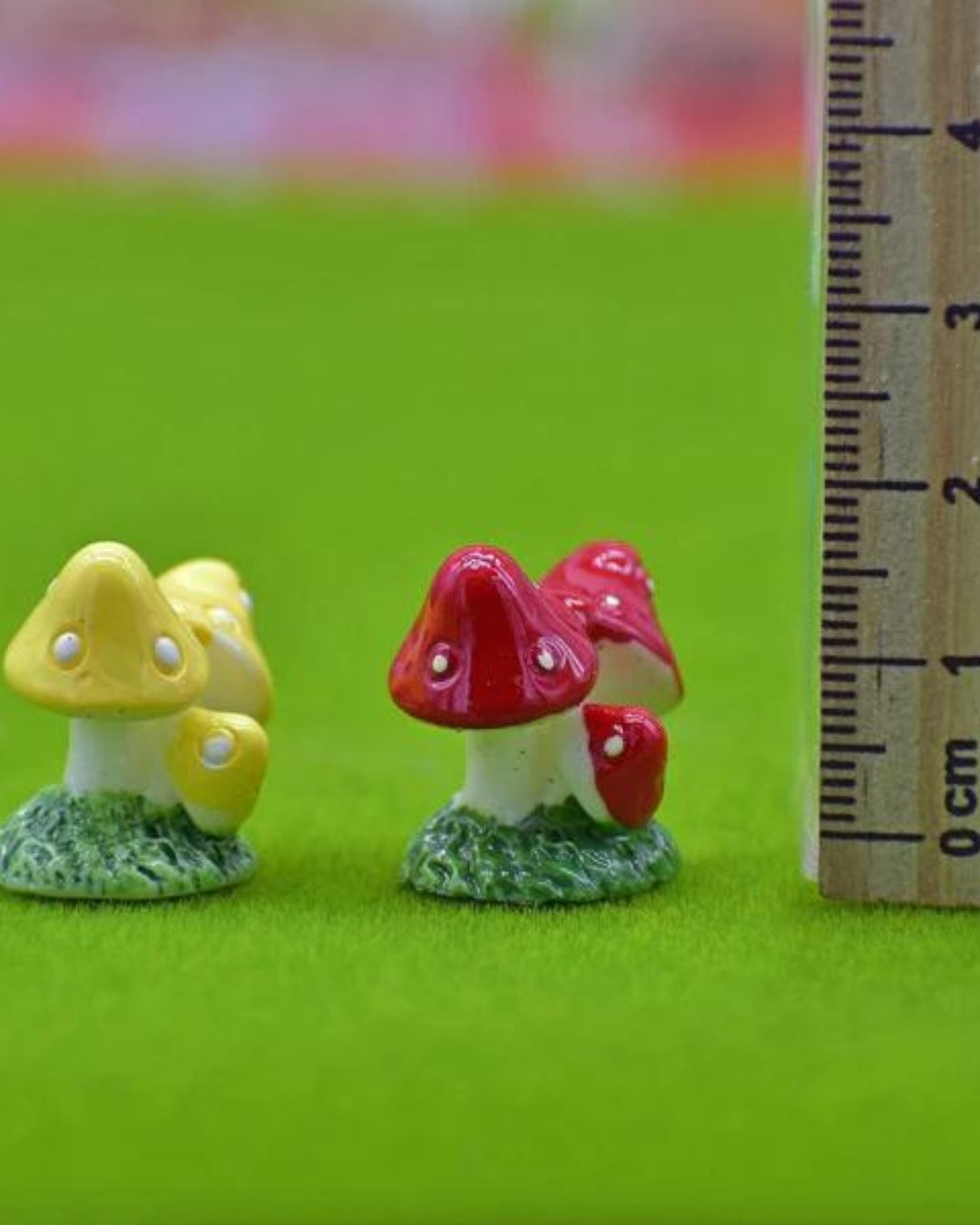 Miniature Tri Mushrooms for Garden Decor (Set of 4 pieces)