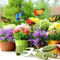 Butterfly on Metal Sticks (Mix Colour) - Set of 10