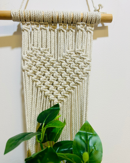 Macrame Heart - Plant Hanger (Color - Off White)