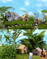 Wooden Hut (Set of 2) Miniature Set - plant store® 
