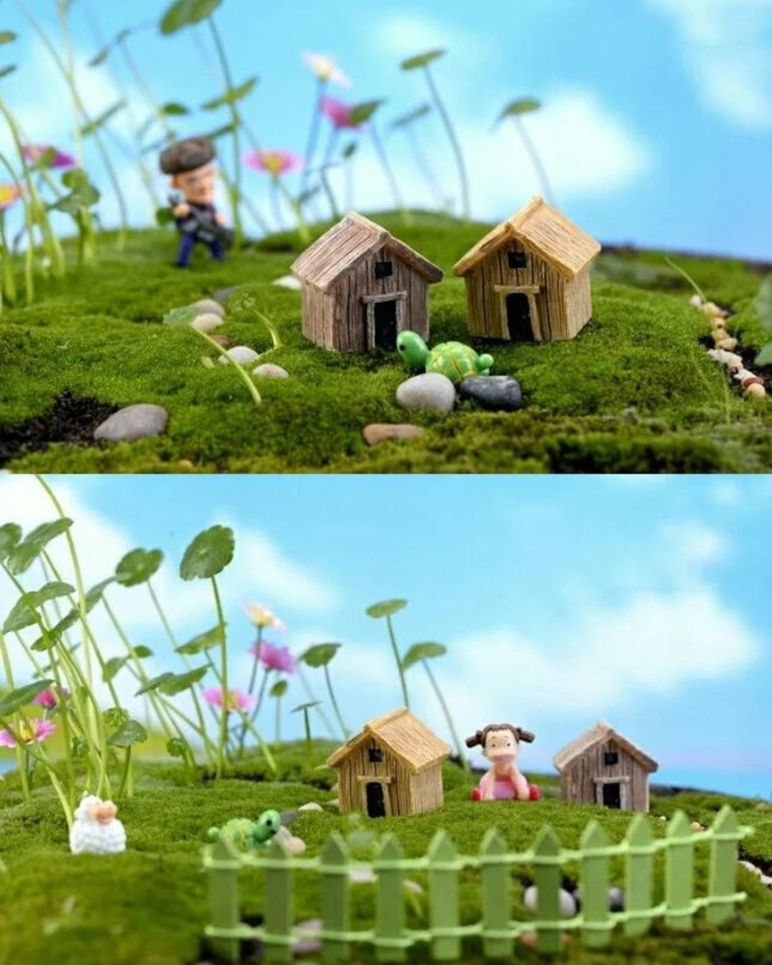 Wooden Hut (Set of 2) Miniature Set - plant store® 