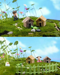 Wooden Hut (Set of 2) Miniature Set - plant store® 