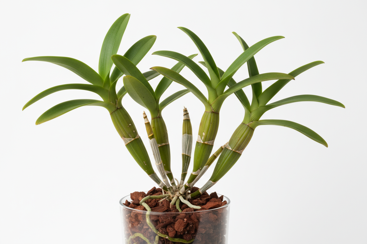 Dendrobium Serene Chang Red - plant without flower